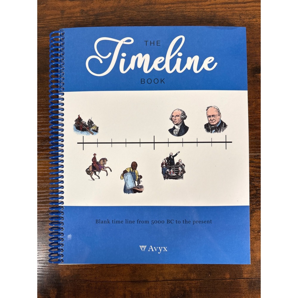 Avyx The Timeline Book Blank History Chronology 5000 BC to Present Spiral Bound